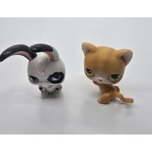 Littlest Pet Shop Magic Motion Rabbit #PP4 & Tan Cat PP#11